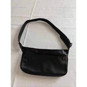 Longchamp Black Leather Crossbody Purse Bag Handbag